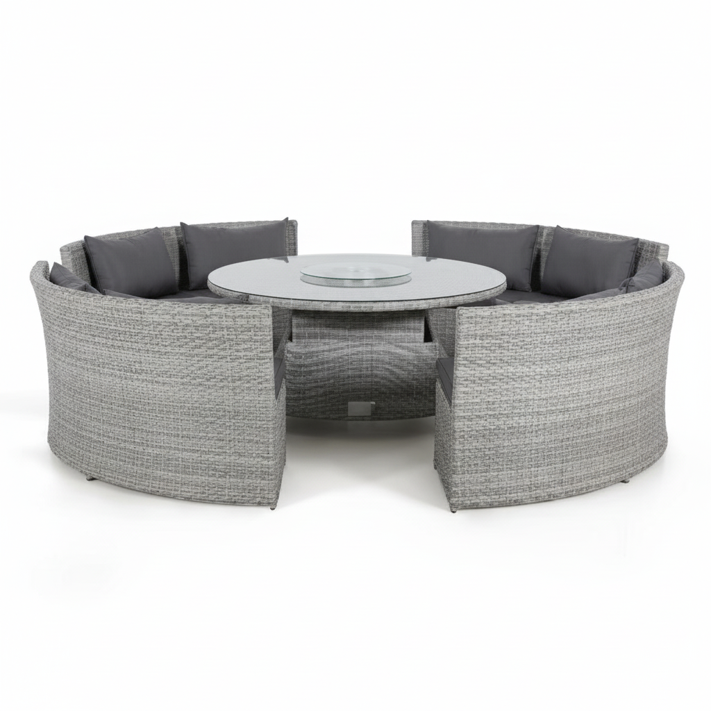 Luxury Circular Sofa Outdoor Rattan Dining Set