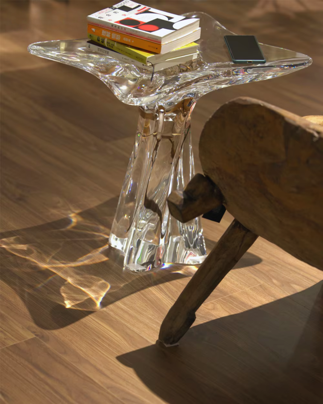 Melting Ice Crystal End Table