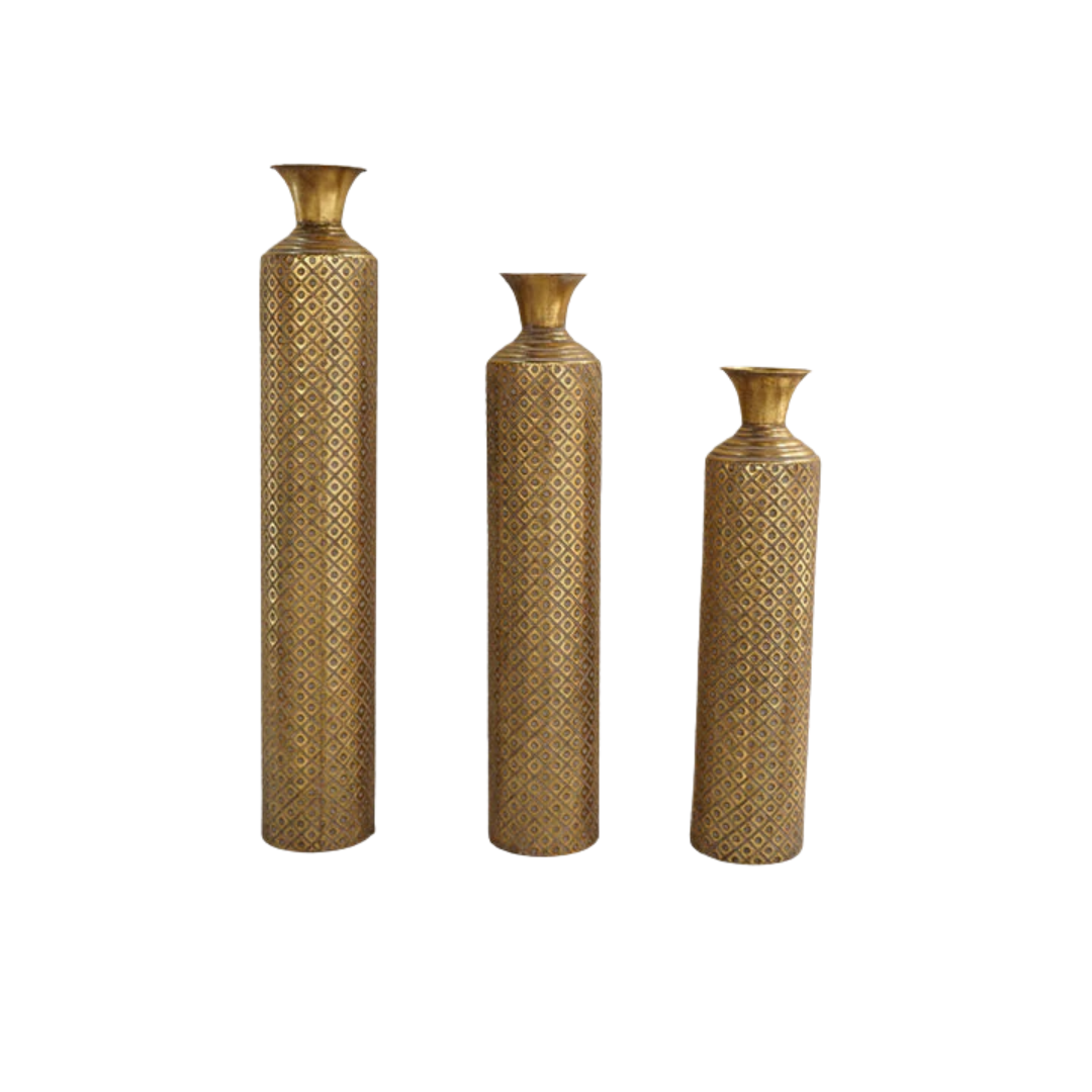 Luxury Patterned Metal Floor Vase
