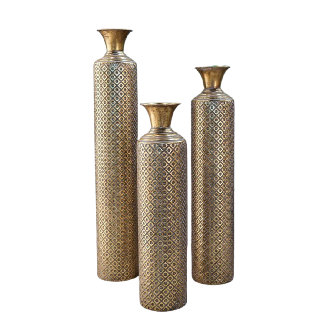 Luxury Patterned Metal Floor Vase
