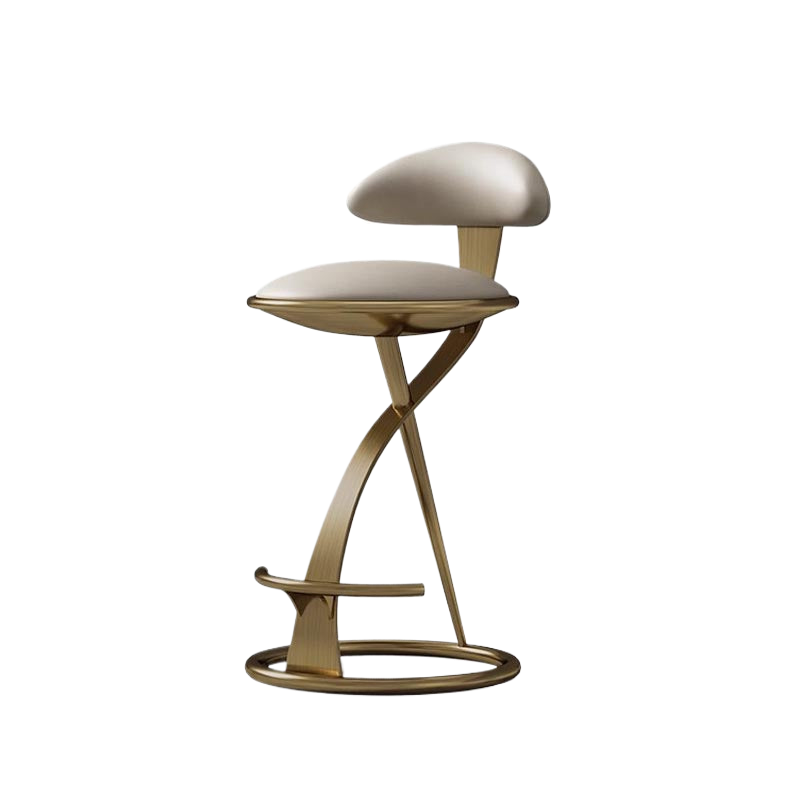 Commercial Furniture High Bar Stools Luxury Gold Stainless Steel Kitchen Coffee Shop Bistro Bar Accent Chairs Funiture
