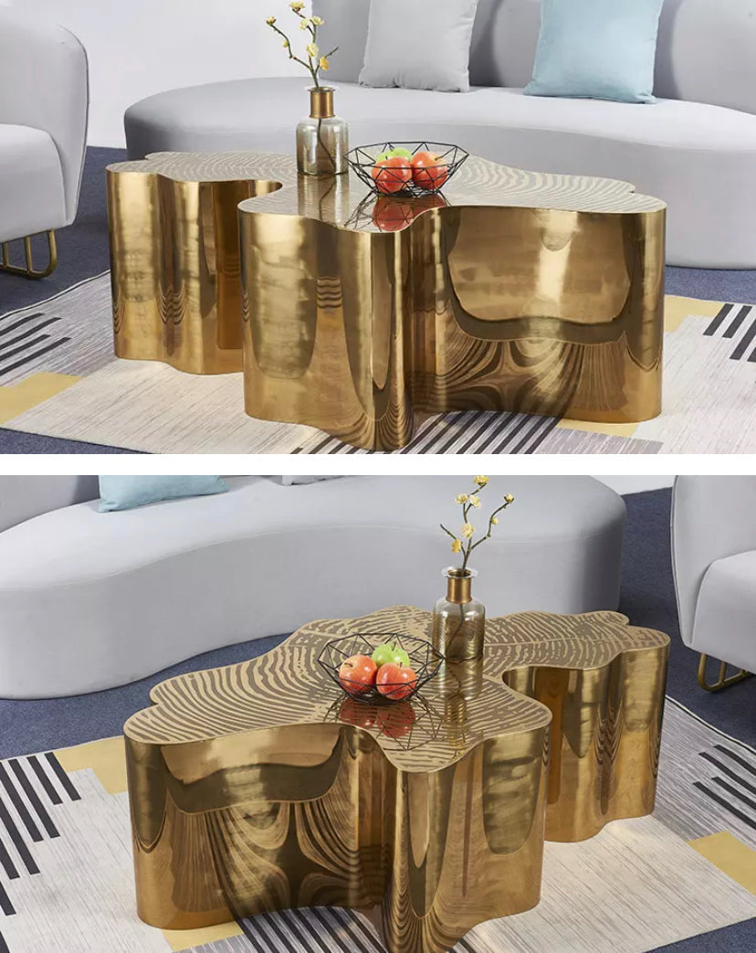Gold Stainless Steel Coffee Table