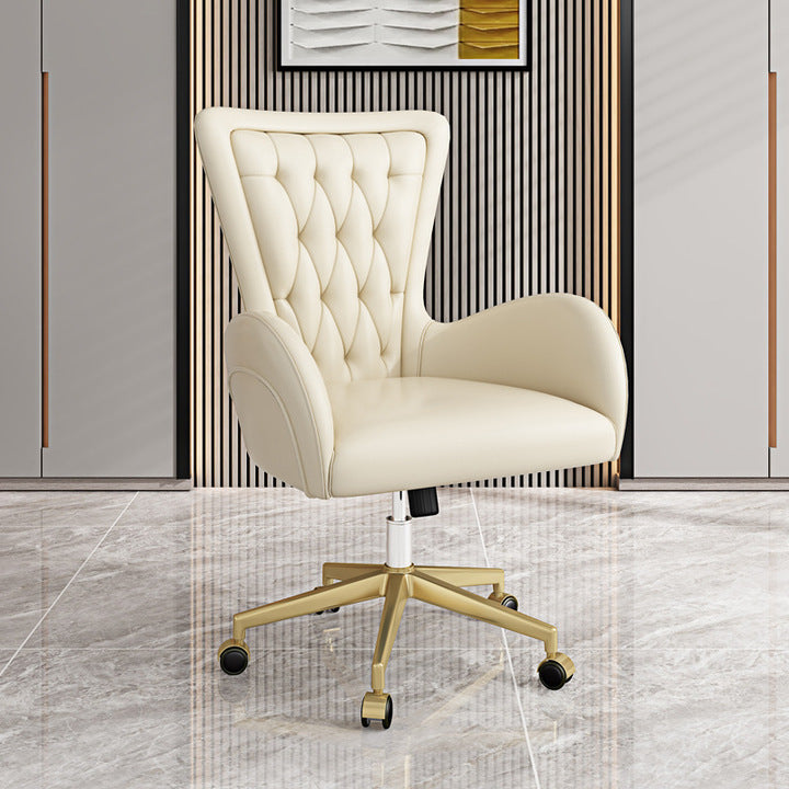 Modern Luxury Fixed or Swivel Leather Chesterfield Office Chair for Computer Desk Office Room Chair Furniture