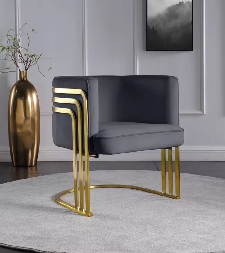 Gold Frame Velvet Dining Chair