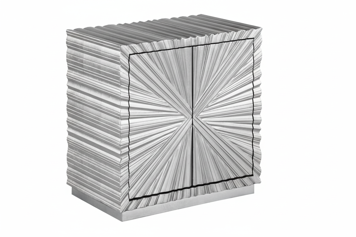 Luxury Gold Ginkgo Leaf Detailing Sideboard