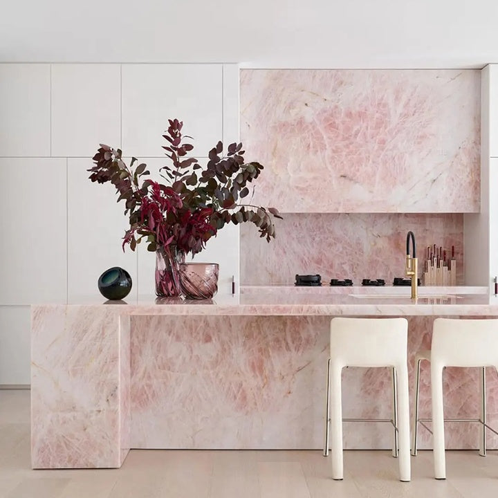Polished Natural Light Pink Onyx Rose Pink Marble Stone Slab Backlit Onyx Translucent Stone Interior Background Wall Panel