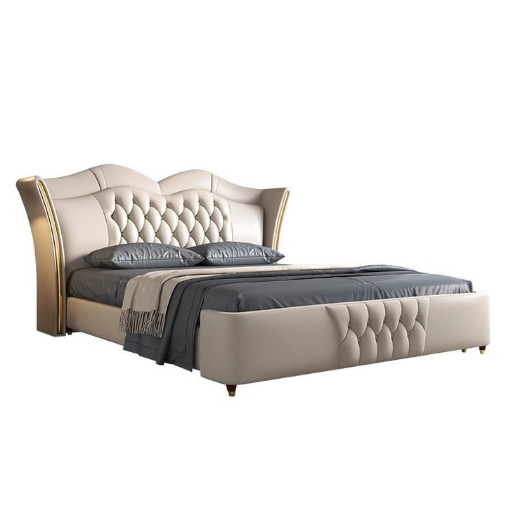 Modern Luxury Leather Large king Size Bed Set Furniture Bedroom Wedding Double Bed Master Bedroom Wooden Bed Frame with Storage