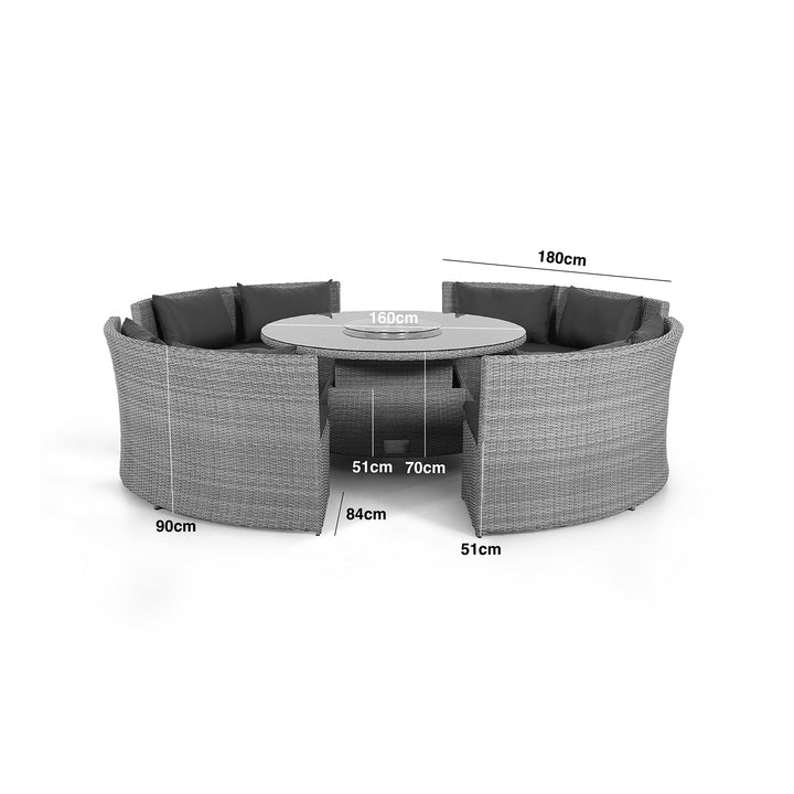 New Design Luxury Circular Sofa Outdoor Furniture Garden Dining Set Rattan O Shape Lounge Sofa Wicker Patio Conversation Set