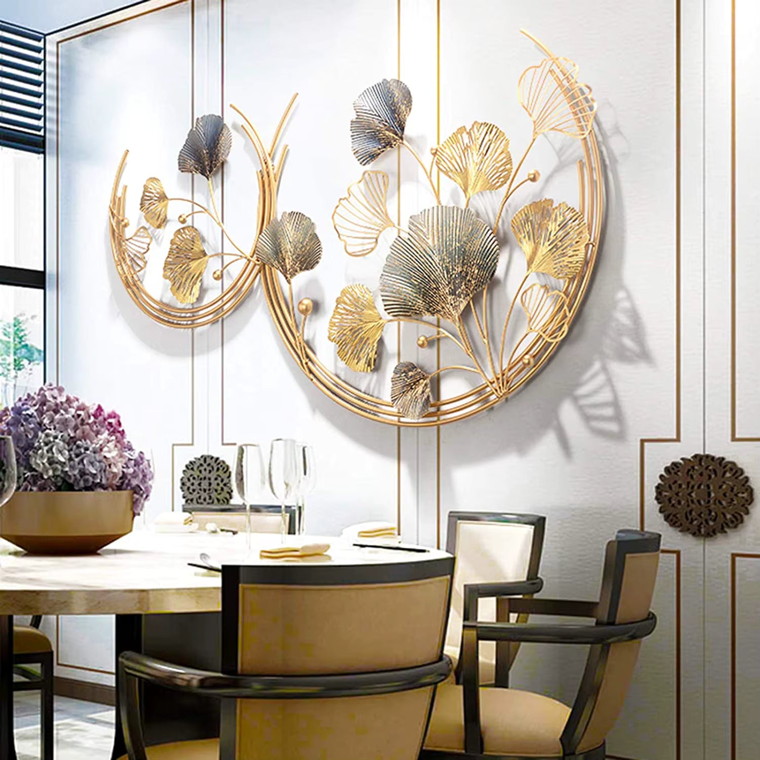 Metal Ginkgo Leaves Wall Decor