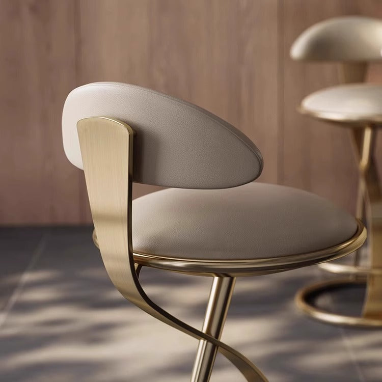 Commercial Furniture High Bar Stools Luxury Gold Stainless Steel Kitchen Coffee Shop Bistro Bar Accent Chairs Funiture