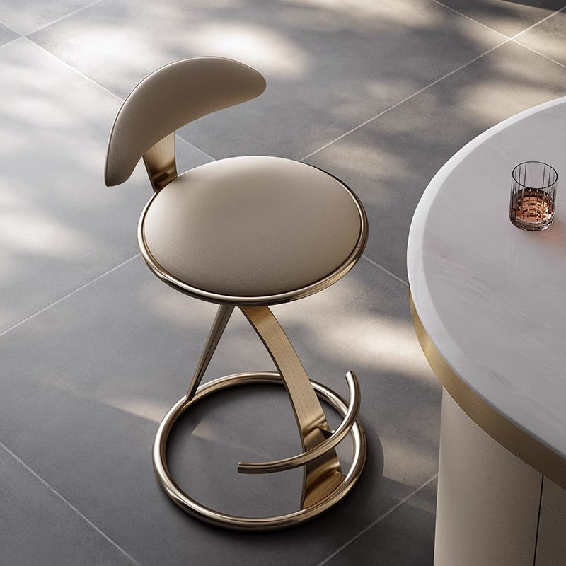 Commercial Furniture High Bar Stools Luxury Gold Stainless Steel Kitchen Coffee Shop Bistro Bar Accent Chairs Funiture