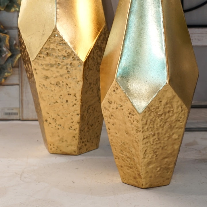 Irregular Geometric Art Gold Vases Decorate Home Metal Decor