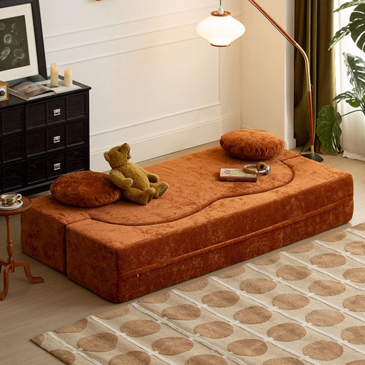 Vacuum Compressed Sofa Modern Living Room Recliner Corduroy Frameless Folding Lazy Sectional Sofa Bed Furniture Packing in Box