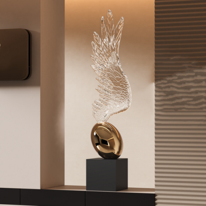 New Transparent Wings Art Abstract Ornaments Sales Department Hotel Floor Sculpture Office Front Desk Decoration