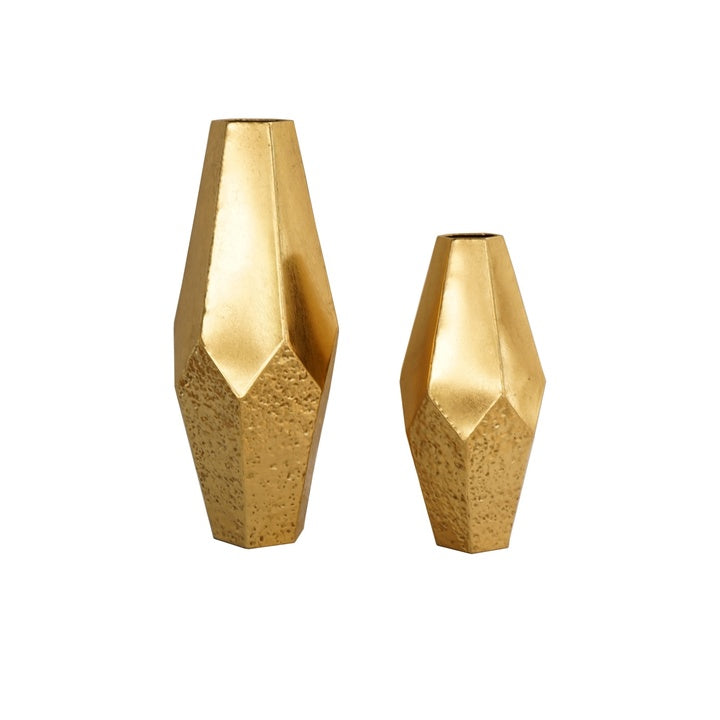 Irregular Geometric Art Gold Vases Decorate Home Metal Decor