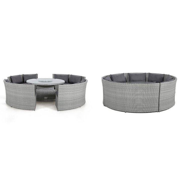 New Design Luxury Circular Sofa Outdoor Furniture Garden Dining Set Rattan O Shape Lounge Sofa Wicker Patio Conversation Set