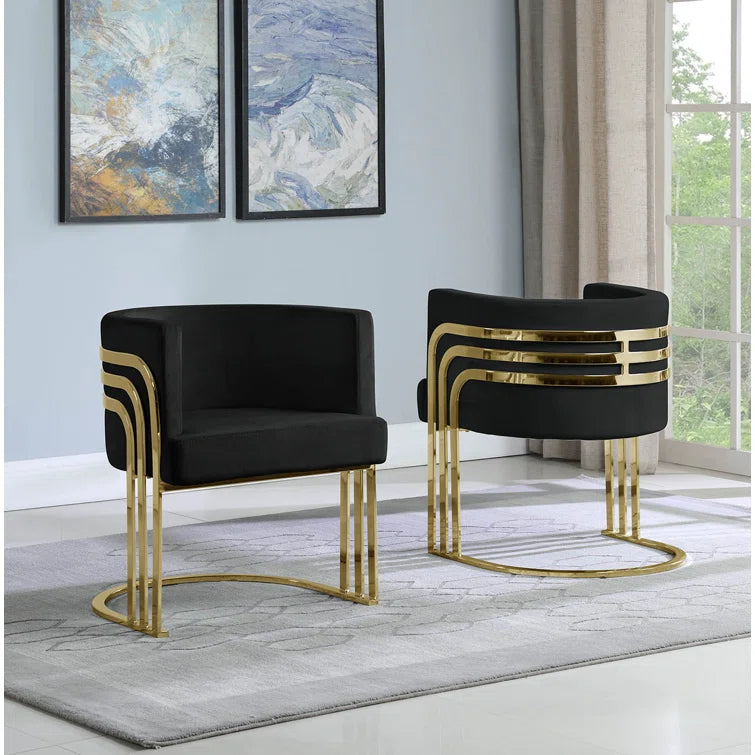 2025 Hot Selling High Quality Shiny Gold Stainless Steel Frame With Velvet Dining Chair Leisure Chair for Home Villa Wholesale