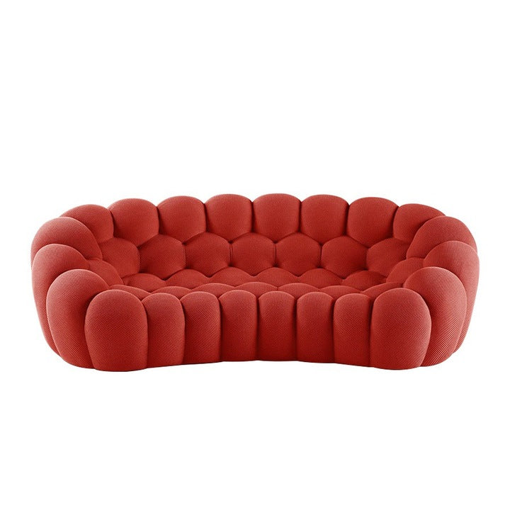 Modern Colorful Fabric Upholstery Football Sofa Lazy Leisure Curved Bubble Sofa Set Comfortable Foam Living Room Sofa Furniture