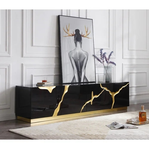 Newest Design 4 Doors Storage Cabinet Luxury Modern Living Room Furniture TV Stand for TVs