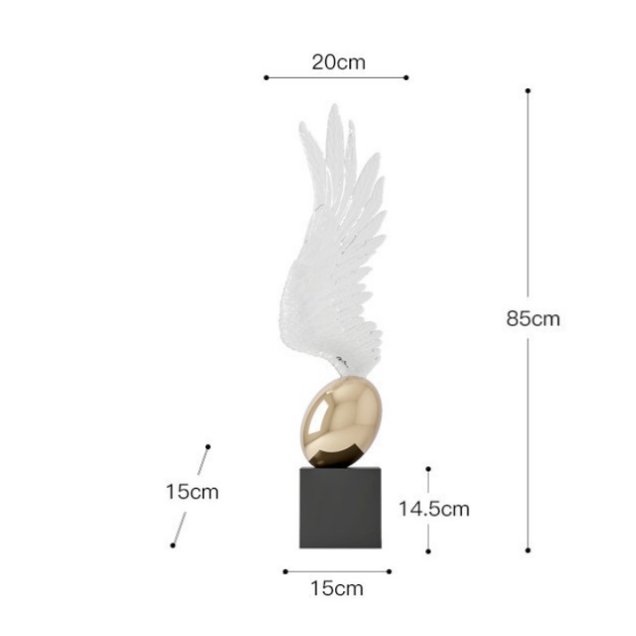 New Transparent Wings Art Abstract Ornaments Sales Department Hotel Floor Sculpture Office Front Desk Decoration