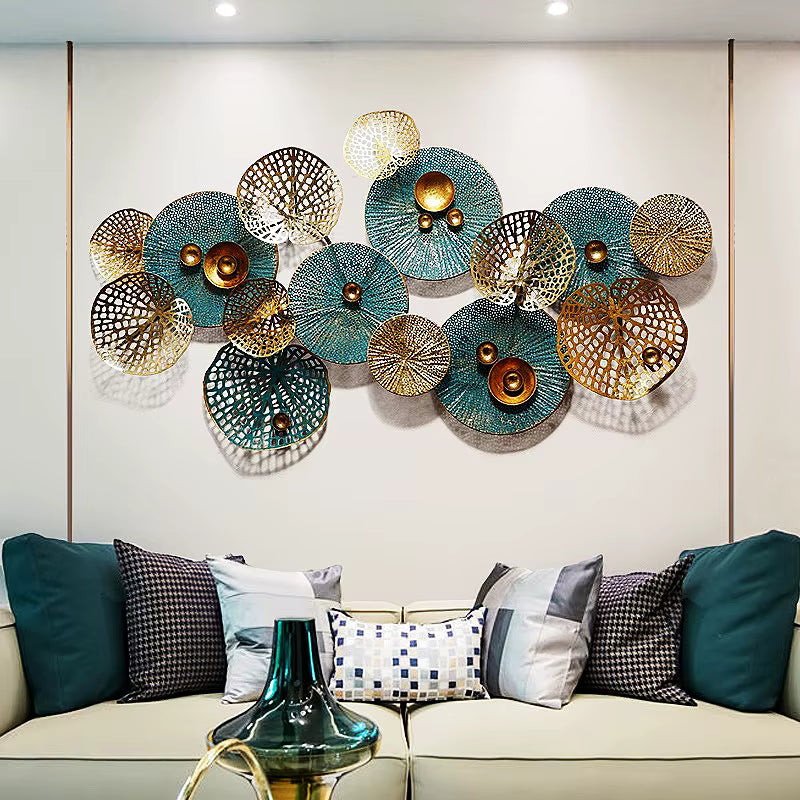 Golden Blue Iron Work Wall Art