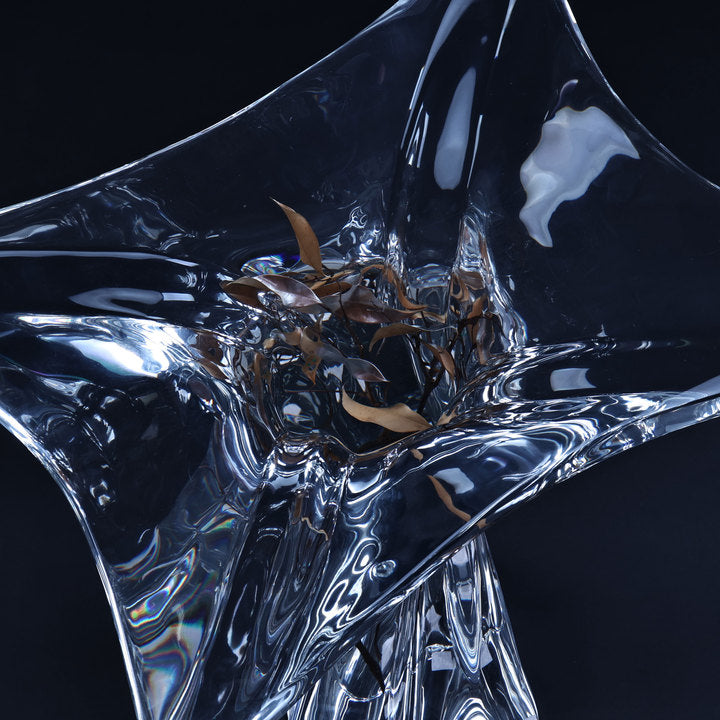 NEWKNG Custom Top Quality Clear End Table / Coffee Table / Side Table Embed Plants in Acrylic Crystal Luxury Decor Furniture