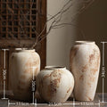 Rustic Farmhouse Tabletop Vase Wabi-Sabi Style Vintage Ceramic Ornament Floral Arrangement Home Decorative Vase