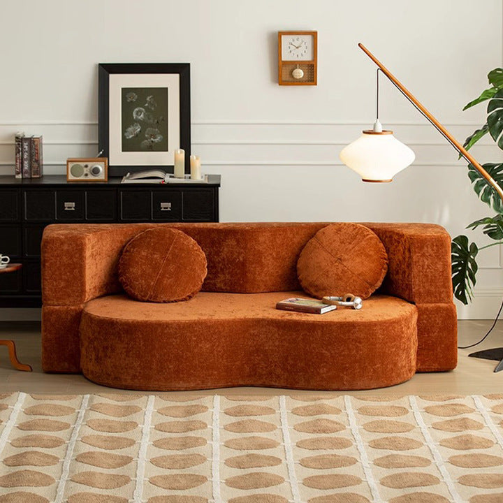 Vacuum Compressed Sofa Modern Living Room Recliner Corduroy Frameless Folding Lazy Sectional Sofa Bed Furniture Packing in Box