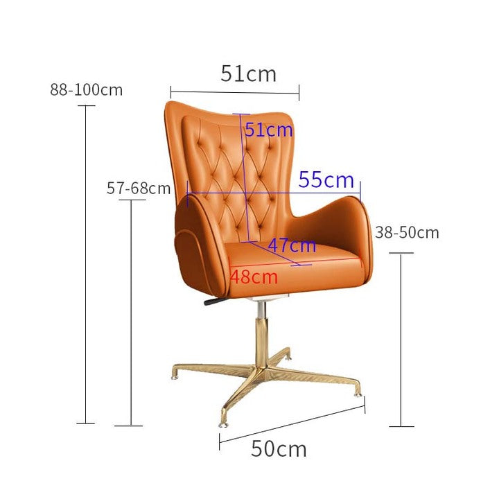 Modern Luxury Fixed or Swivel Leather Chesterfield Office Chair for Computer Desk Office Room Chair Furniture