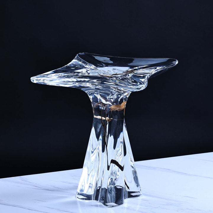 NEWKNG Custom Top Quality Clear End Table / Coffee Table / Side Table Embed Plants in Acrylic Crystal Luxury Decor Furniture
