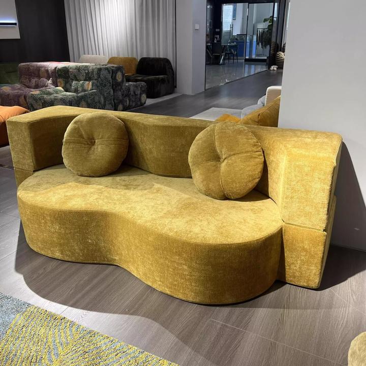 Vacuum Compressed Sofa Modern Living Room Recliner Corduroy Frameless Folding Lazy Sectional Sofa Bed Furniture Packing in Box