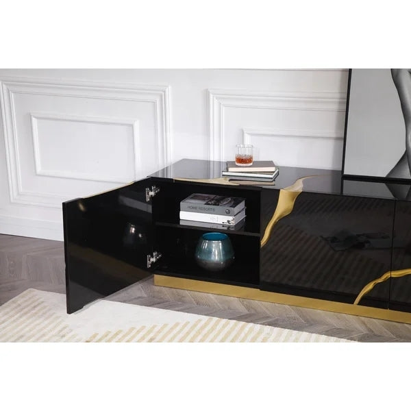 Newest Design 4 Doors Storage Cabinet Luxury Modern Living Room Furniture TV Stand for TVs