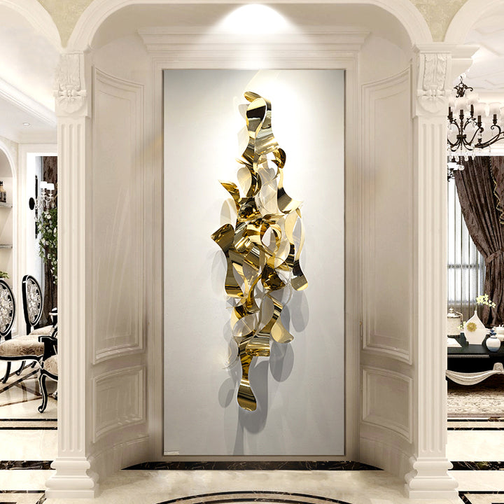 Otel lüks altın Metal duvar sanatı asılı ev dekor oturma odası için