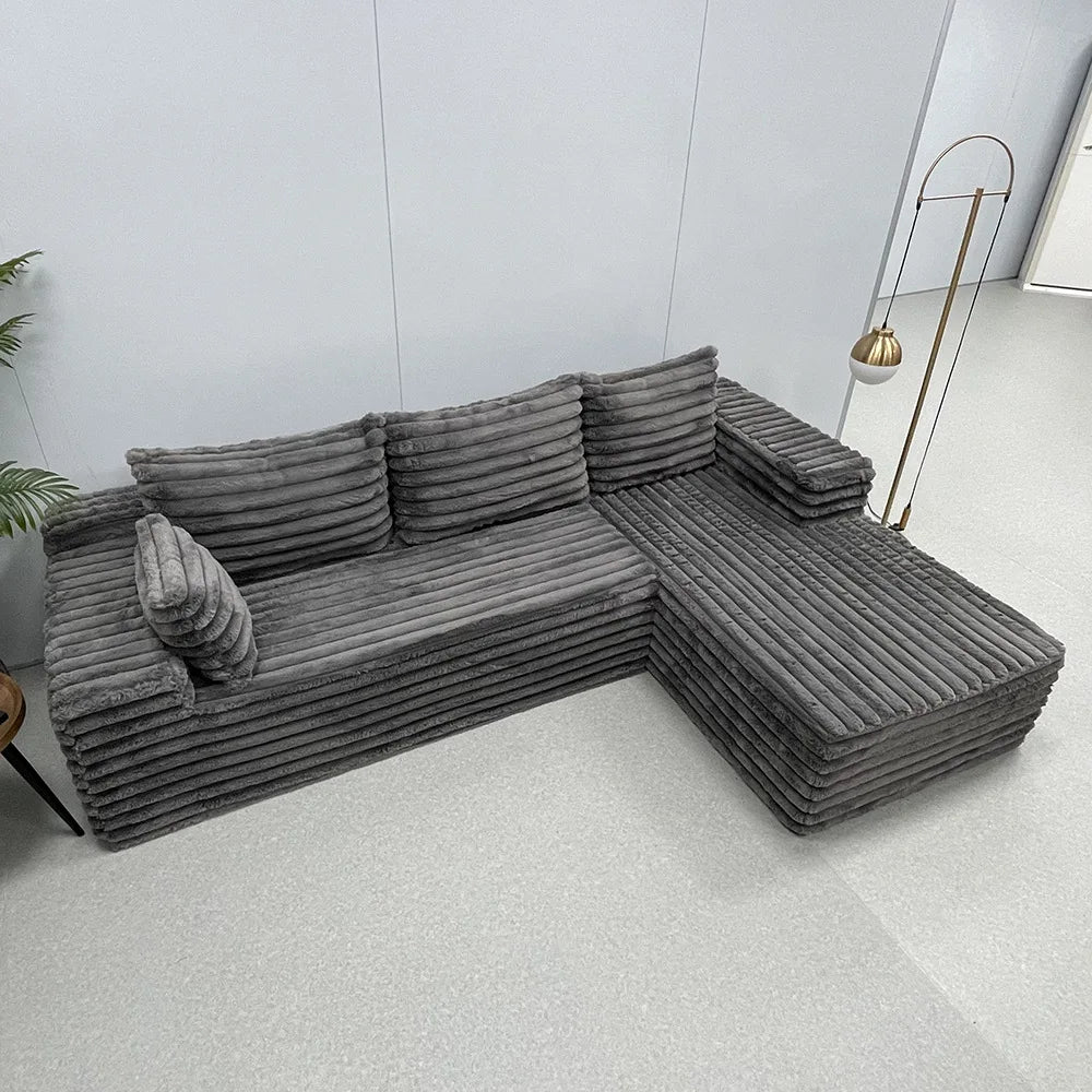 Modern Plush Corduroy Sofa