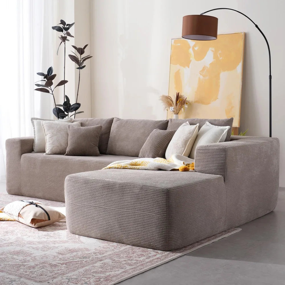 Modern Plush Corduroy Sofa