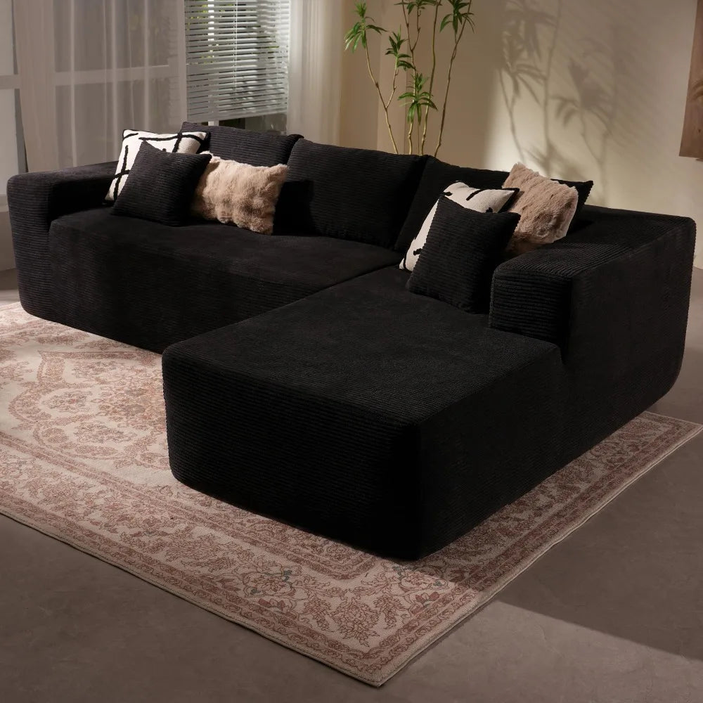 Modern Plush Corduroy Sofa