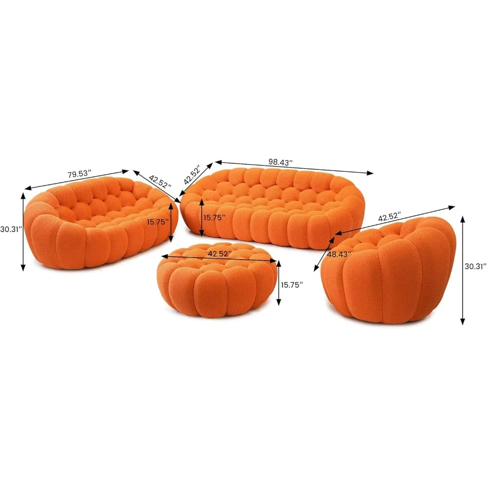 Colorful Honeycomb Mesh Bubble Sofa Set