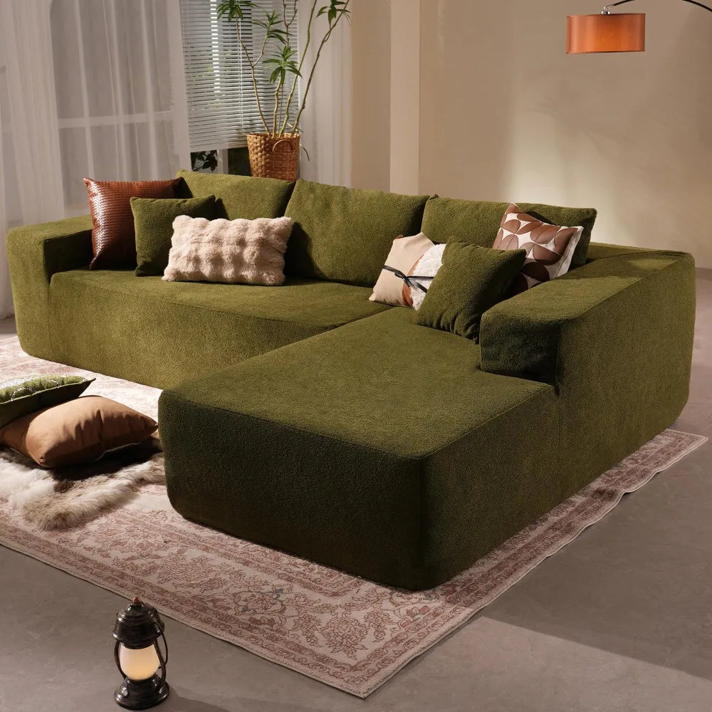 Modern Plush Corduroy Sofa